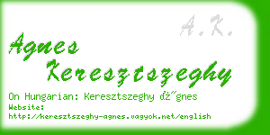 agnes keresztszeghy business card